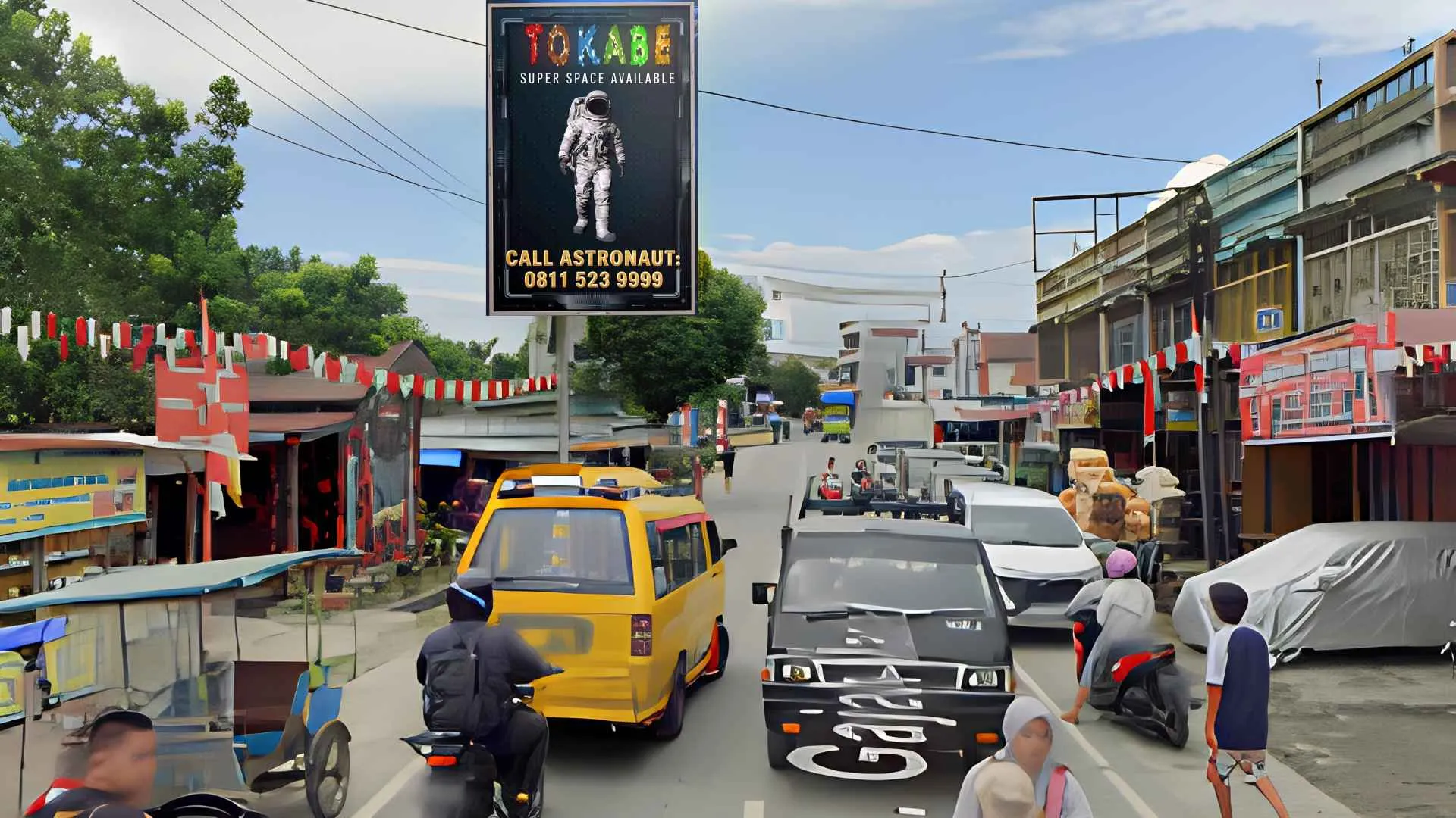 Sewa Reklame Billboard Tokabe.id - Jl. Gajah Mada, Bekiun, Kecamatan Kuala, Kabupaten Langkat, Provinsi Sumatera Utara - Billboard Lintas Sumatera