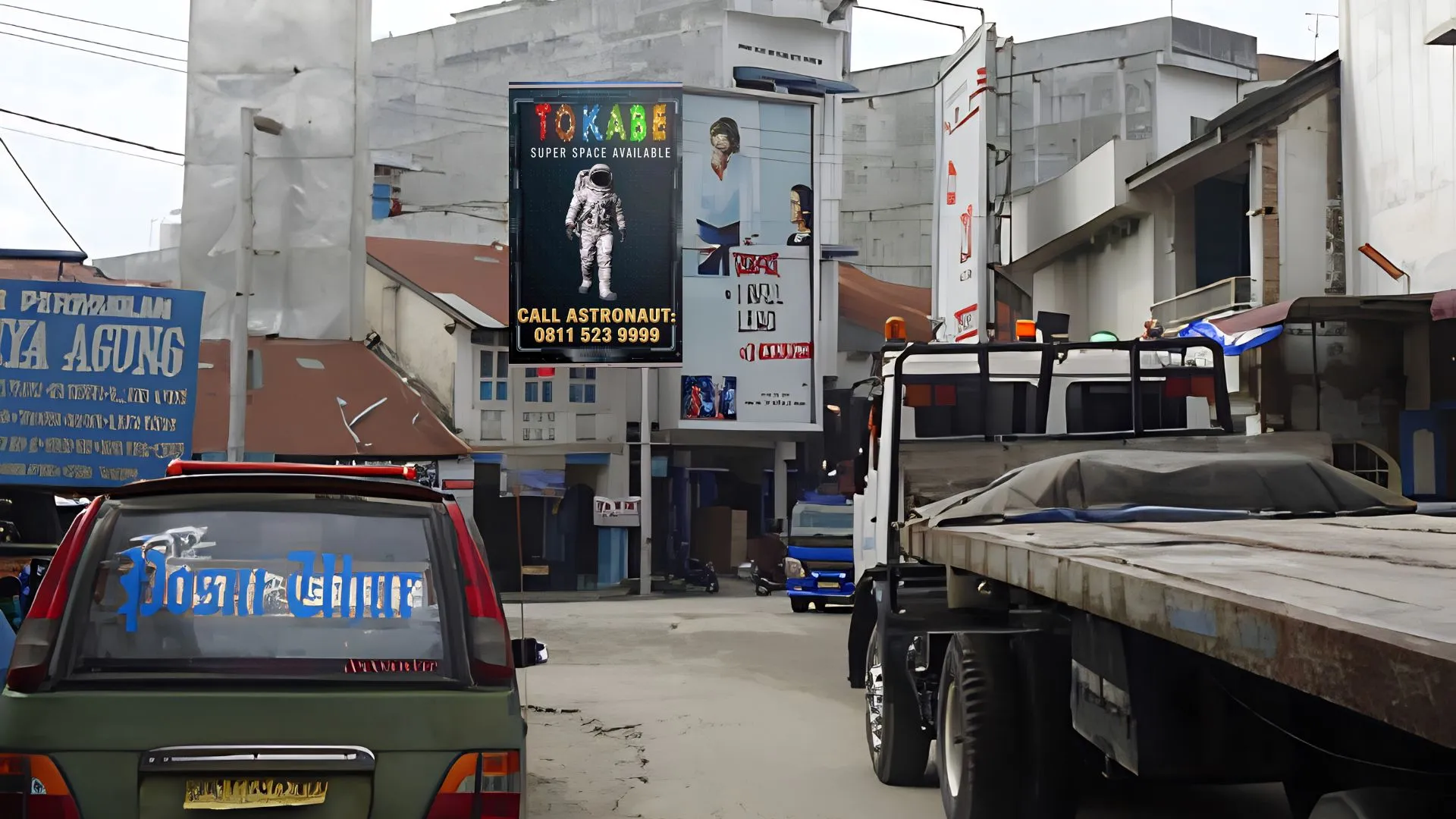 Sewa Reklame Billboard Tokabe.id - Jl. SM. Raja, di Persimpangan dengan Jalan Kartini, Kota Perdagangan, Kabupaten Simalungun, Provinsi Sumatera Utara - Harga sewa billboard Medan