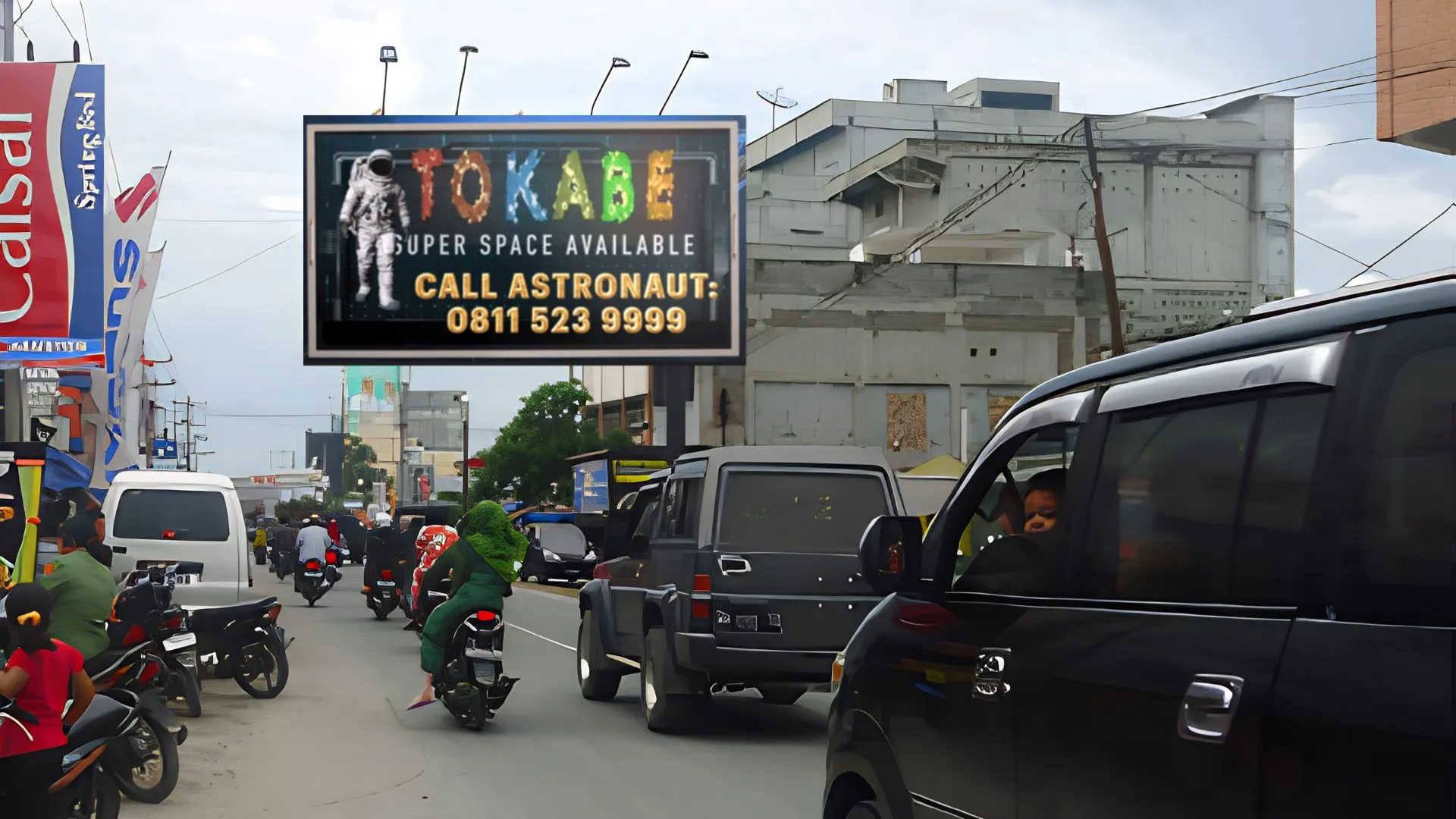 Sewa Reklame Billboard Tokabe.id - Jl. Jend. Sudirman dekat SPBU, Aek Kanopan, Labuhan Batu Utara - Titik billboard strategis Medan