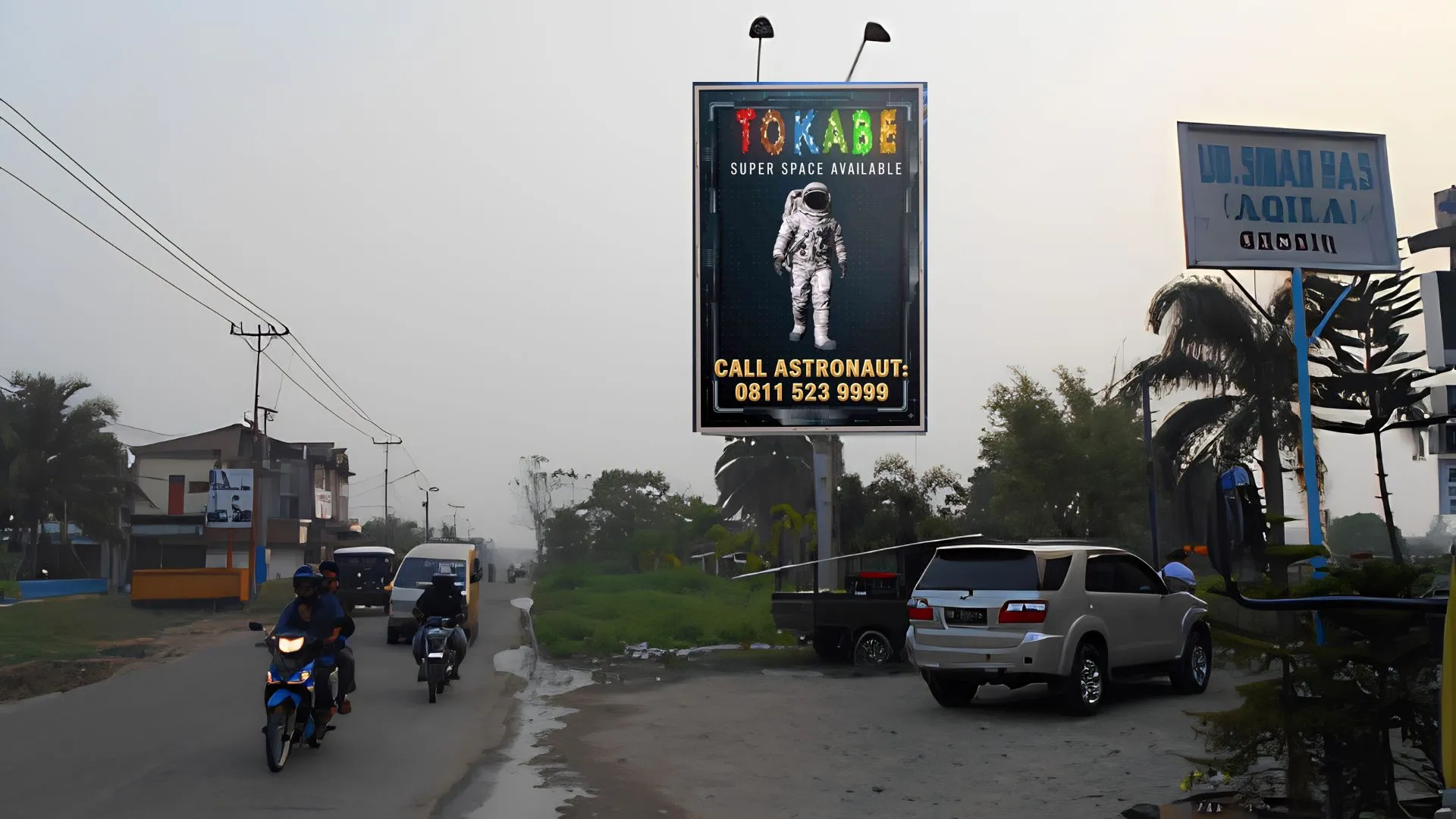 Sewa Reklame Billboard Tokabe.id - Jl. SM. Raja depan Indomaret Gunung Tua - Padang Lawas Utara - Jasa sewa billboard Medan