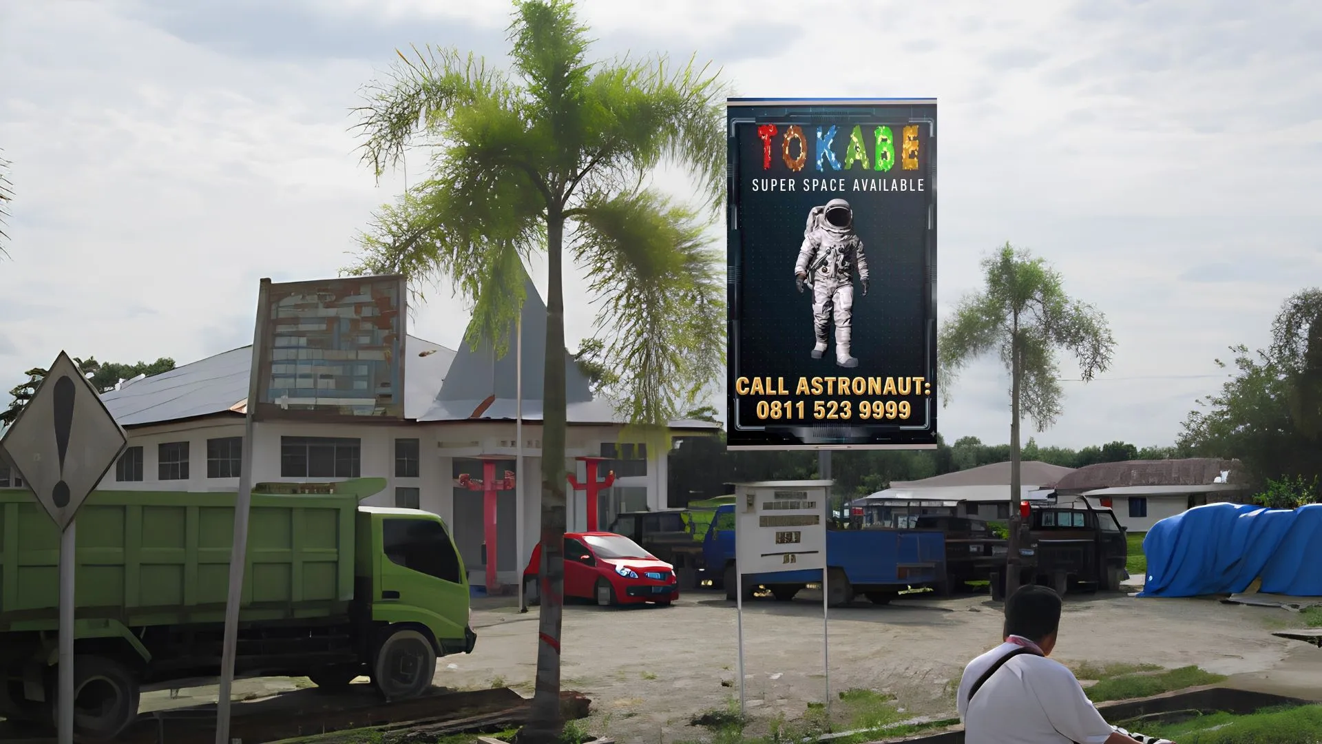 Sewa Reklame Billboard Tokabe.id - Jl. Lotu Km. 23 depan Kantor BKD Lotu, Nias Utara - Harga sewa billboard Medan