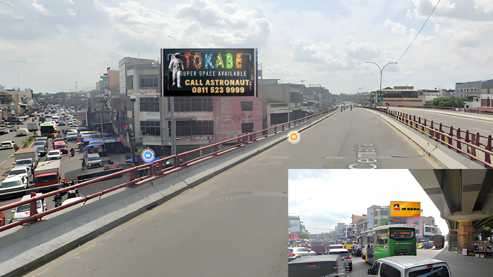 Sewa Reklame Billboard Tokabe.id - Jl. Yos Sudarso Simp. Pertempuran Flyover, Medan - Jasa sewa billboard Medan