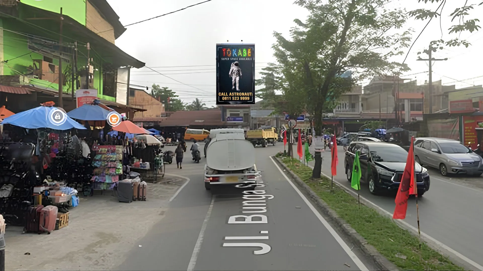 Sewa Reklame Billboard Tokabe.id - Jl. Flamboyan Raya Simp. Pasar Melati, Medan - Titik billboard strategis Medan