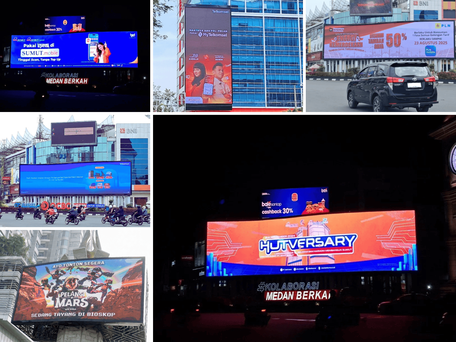 Portofolio DOOH / Videotron Tokabe.id - 17 proyek pemasangan iklan videotron dan billboard di Sumatera